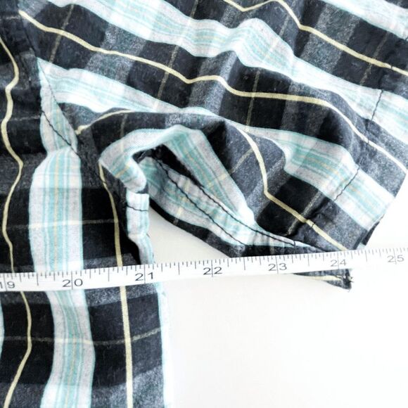 Billabong Mens Casual Button Down Shirt Short Sleeve Plaid Green Black Medium - Picture 4 of 6